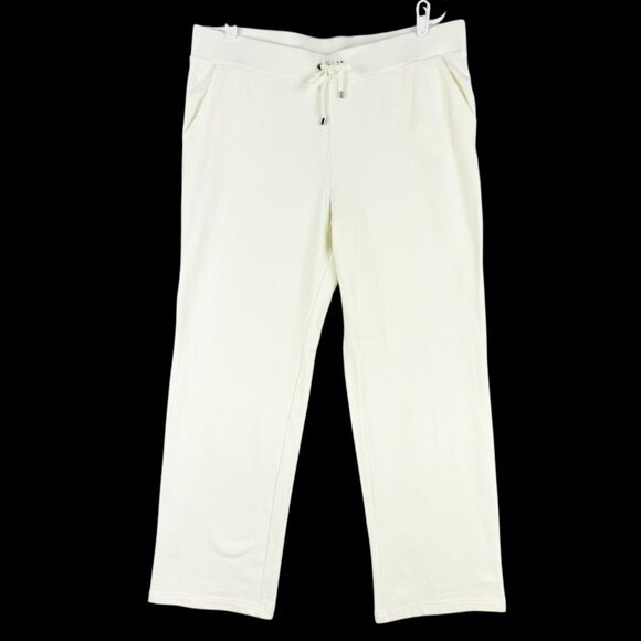 Croft & Barrow Women Straight Leg Pull-on Elastic/Drawstring Cream Pants Size L - Picture 1 of 11